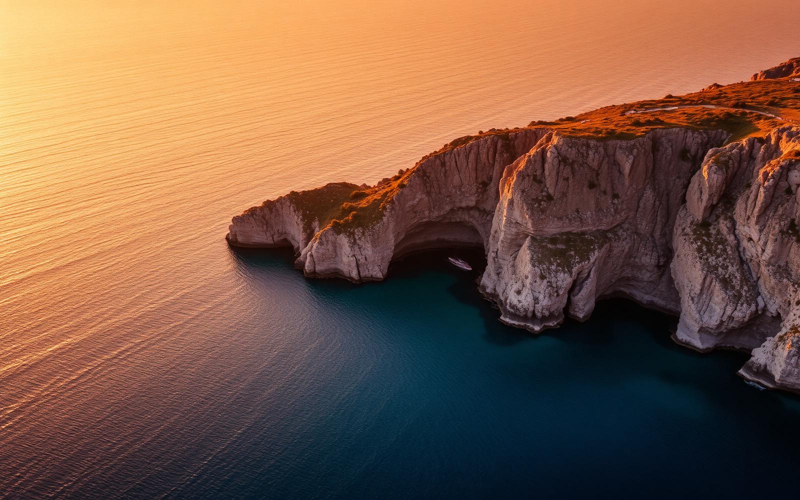 Costa della Sardegna al tramonto